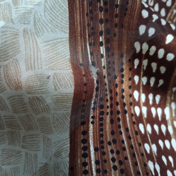 Adrienne Vittadini Brown Silk Oblong Rectangle Scarf - Picture 7 of 8